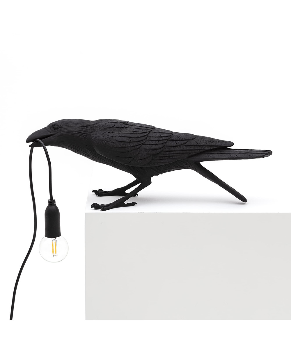 Seletti Bird Lamp Playing Bordlampe Udendørs Sort