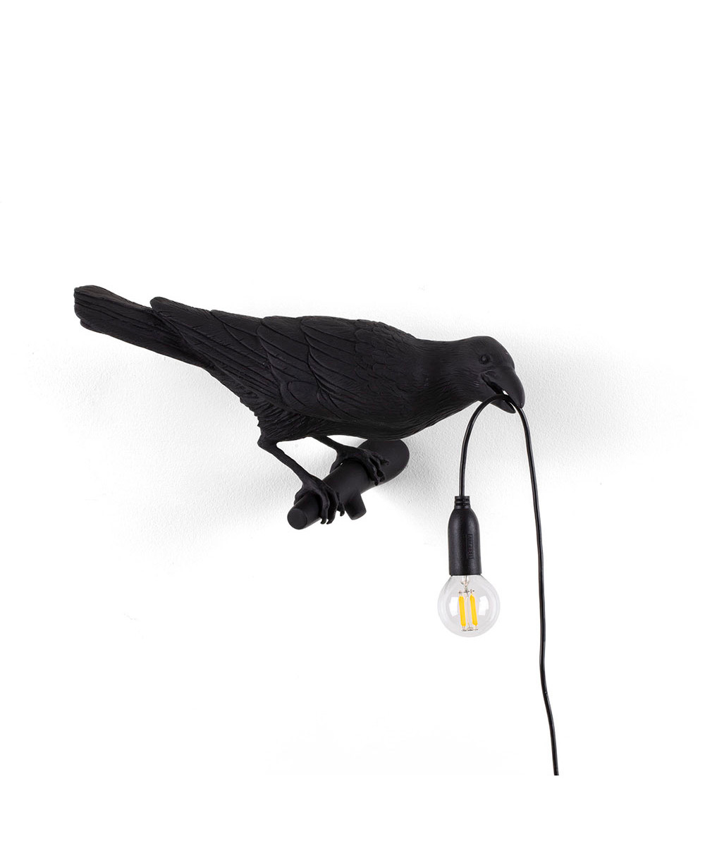 Seletti – Bird Lamp Looking Right Utomhus Vägglampa Svart