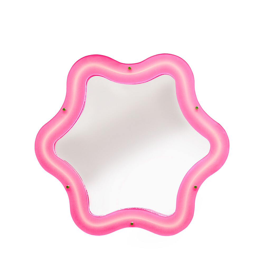 Seletti – Supercurve Mirror w/Bright Frame 85,5×77,5×4 Rosa/Mirror