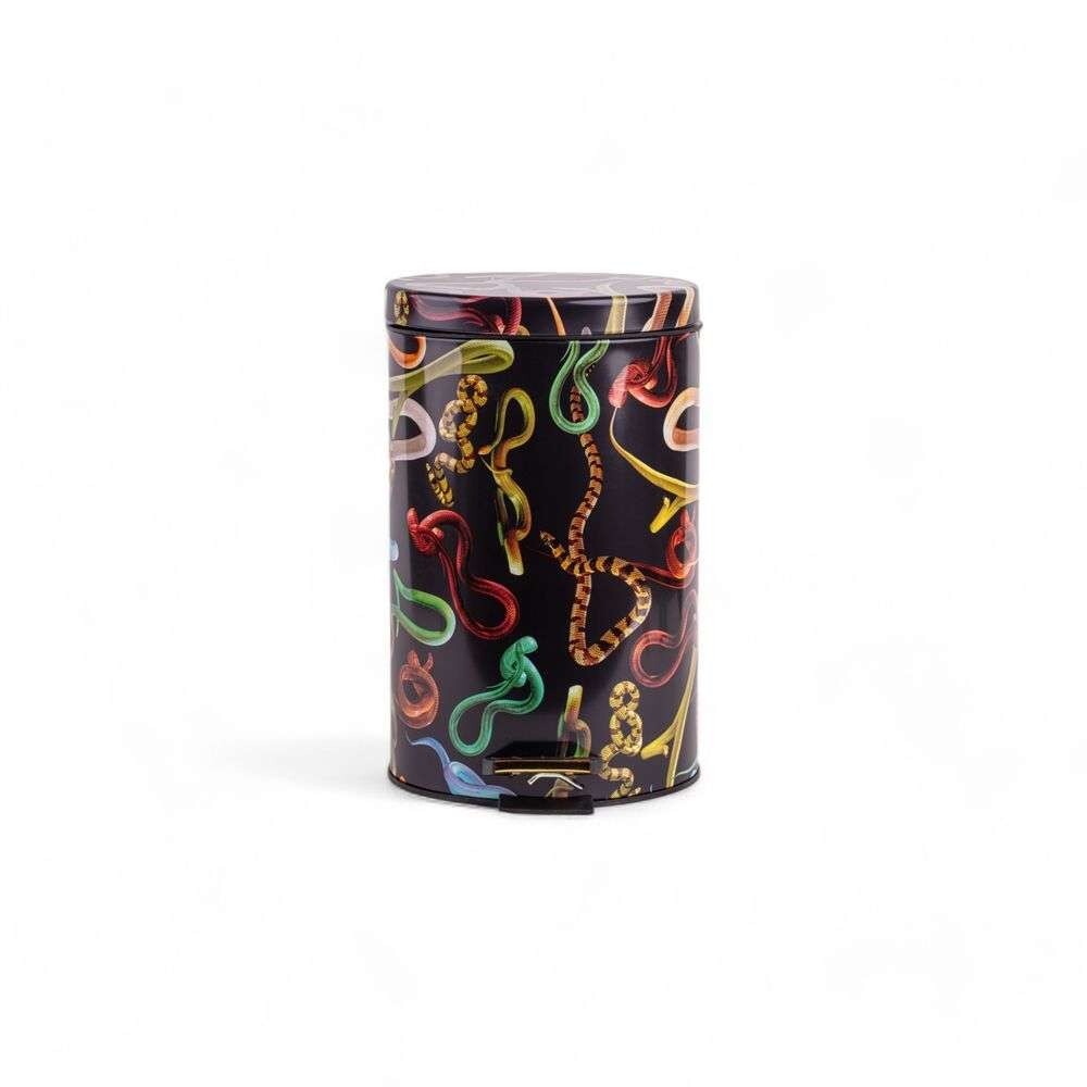 Seletti – Snakes Toiletpaper Home Dustbin Ø25xH39,5 Svart/Multicolor