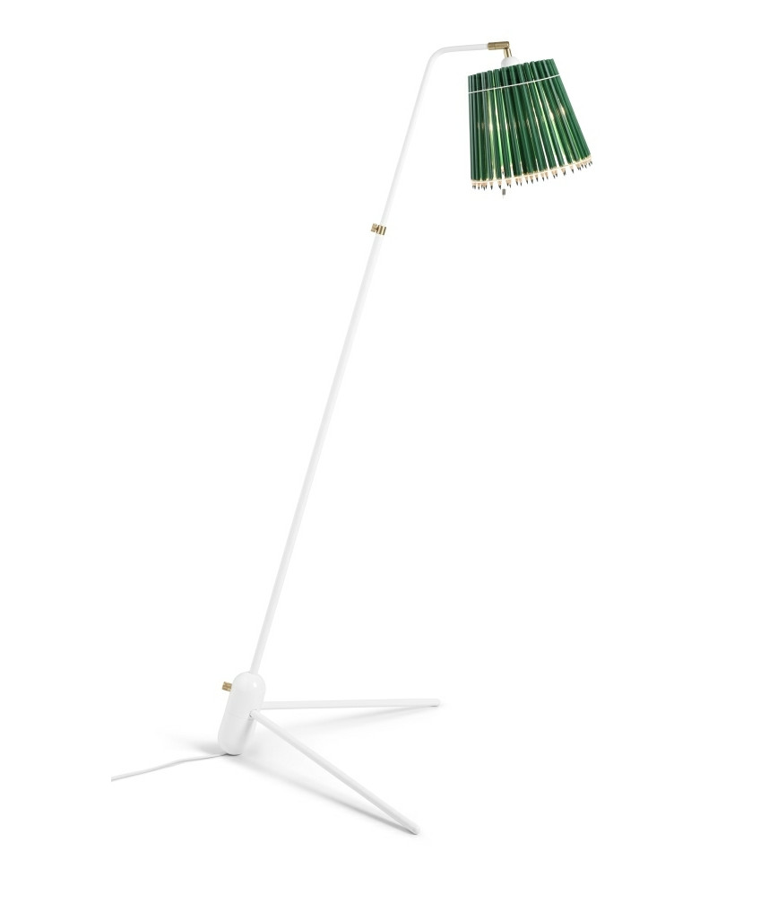 Pencil Gulvlampe Grøn/Hvid