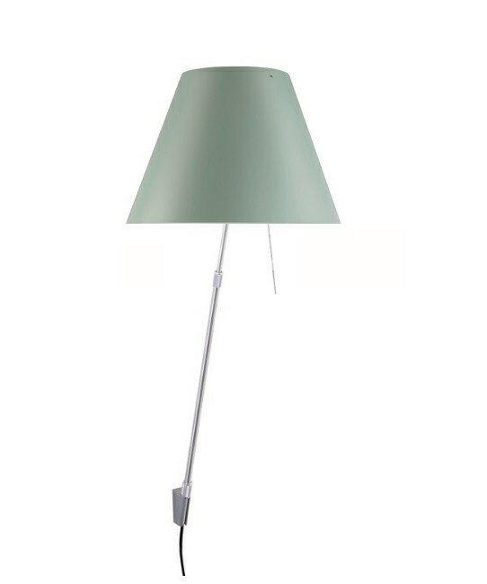 Luceplan Costanza Væglampe m/Dimmer Alu/ Comfort green