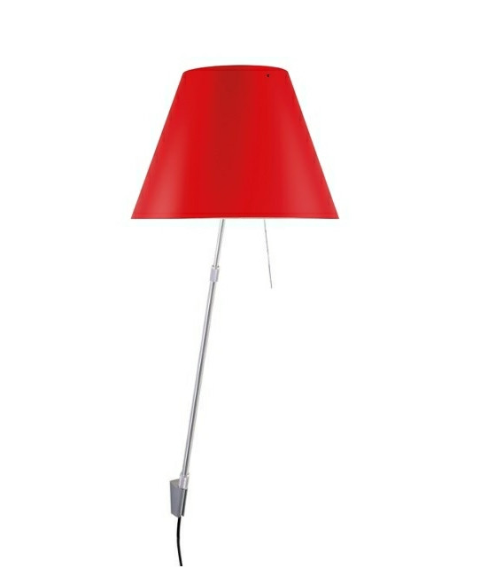 Luceplan Costanza Væglampe m/Dimmer Alu/ Primary Red