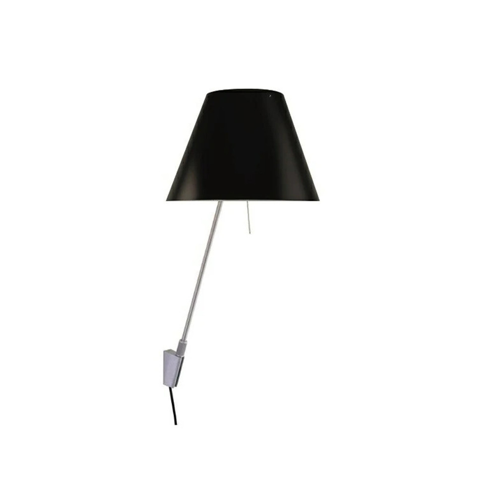 Luceplan Costanza Væglampe m/Dimmer Alu/Liquorice Black