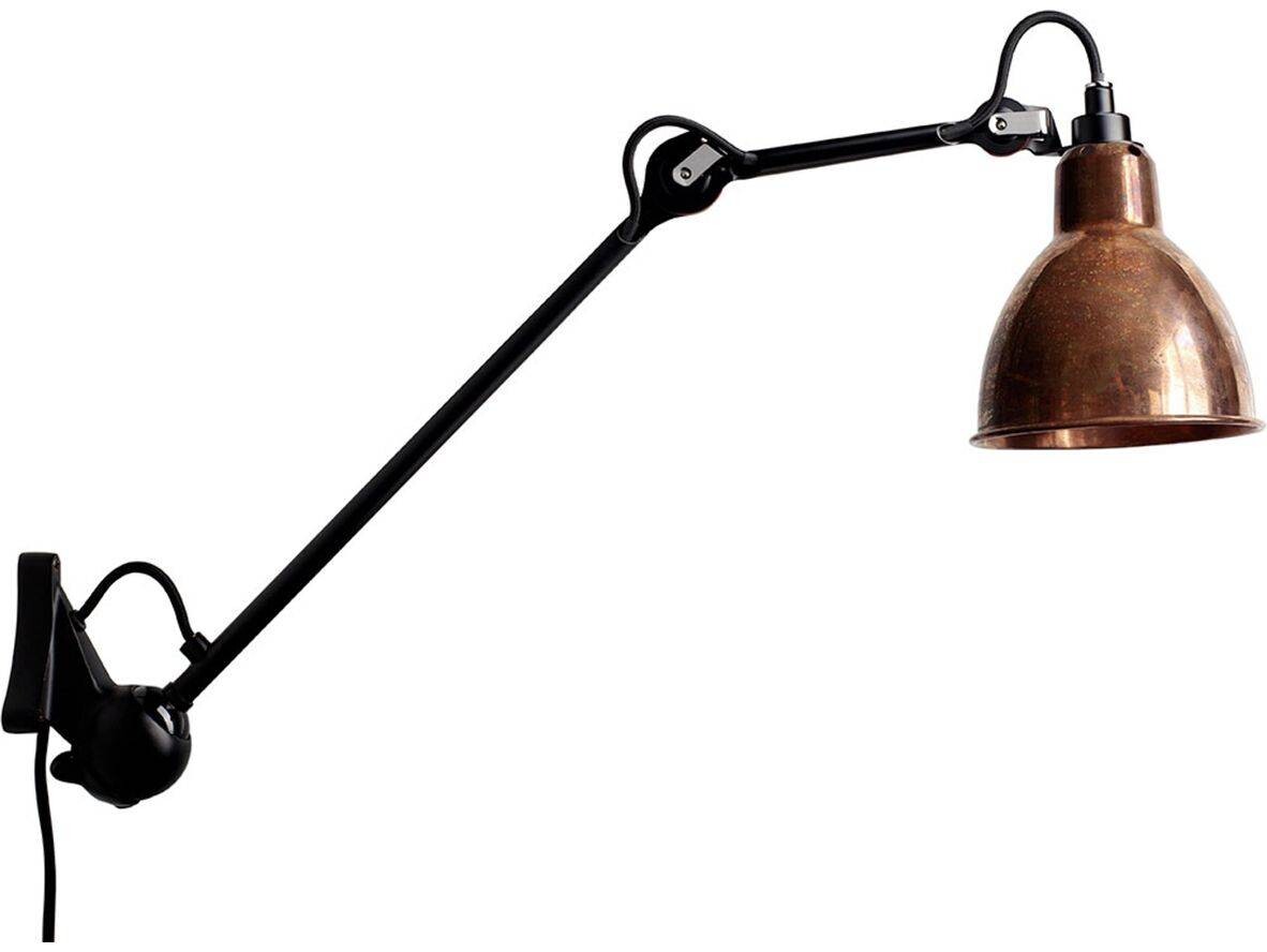 Lampe Gras – 222 XL Vägglampa Black/Raw Copper