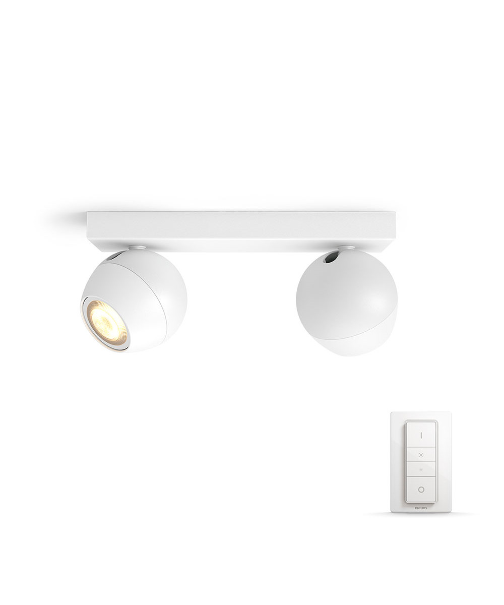 Philips Hue Buckram Loftlampe 2xBar/Tube Hvid