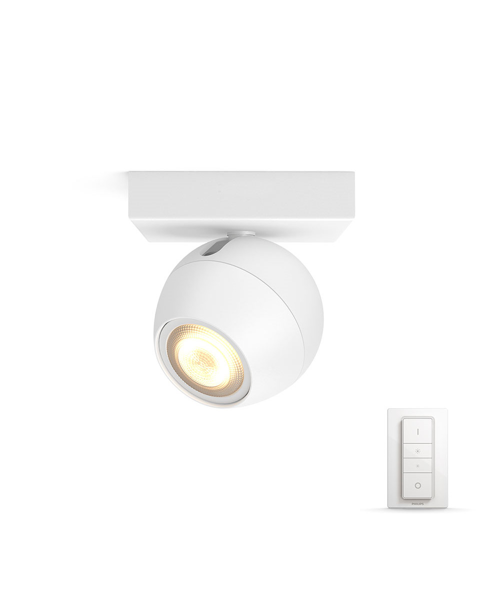 Image of Buckram Deckenleuchte Single Spot m/Switch Weiß - Philips Hue bei Lampenmeister.ch