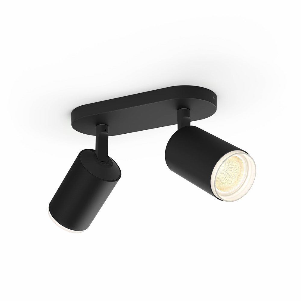 Zdjęcia - Żyrandol / lampa Philips Hue - Fugato Spot Black 2 pcs. Bluetooth White/Color Amb. 