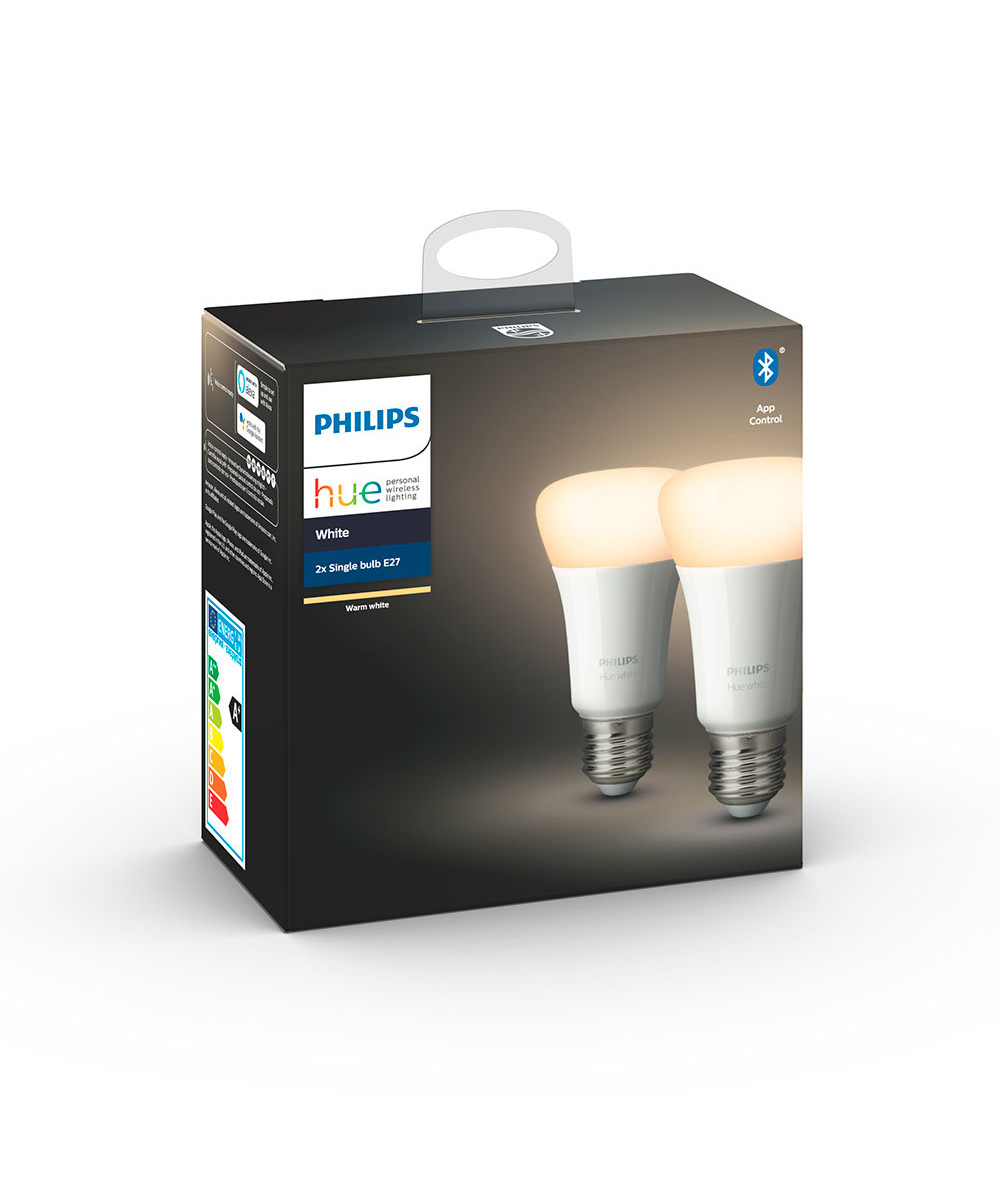 Philips – Hue White 9W Bluetooth E27 Päronlampa 2 pcs. Hue
