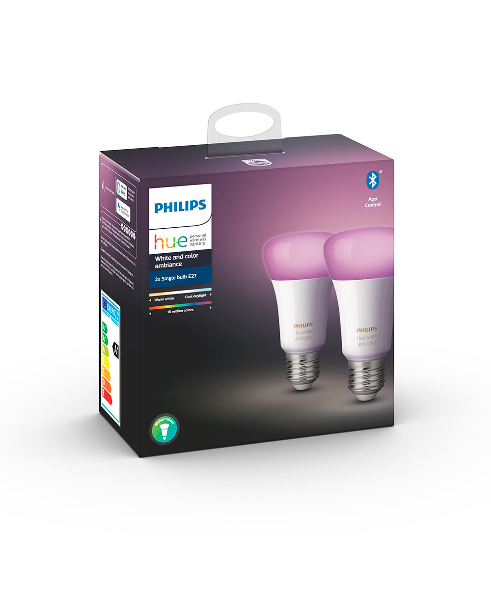 Philips – Hue White/Color 9W Bluetooth E27 Pære 2 pcs. Hue