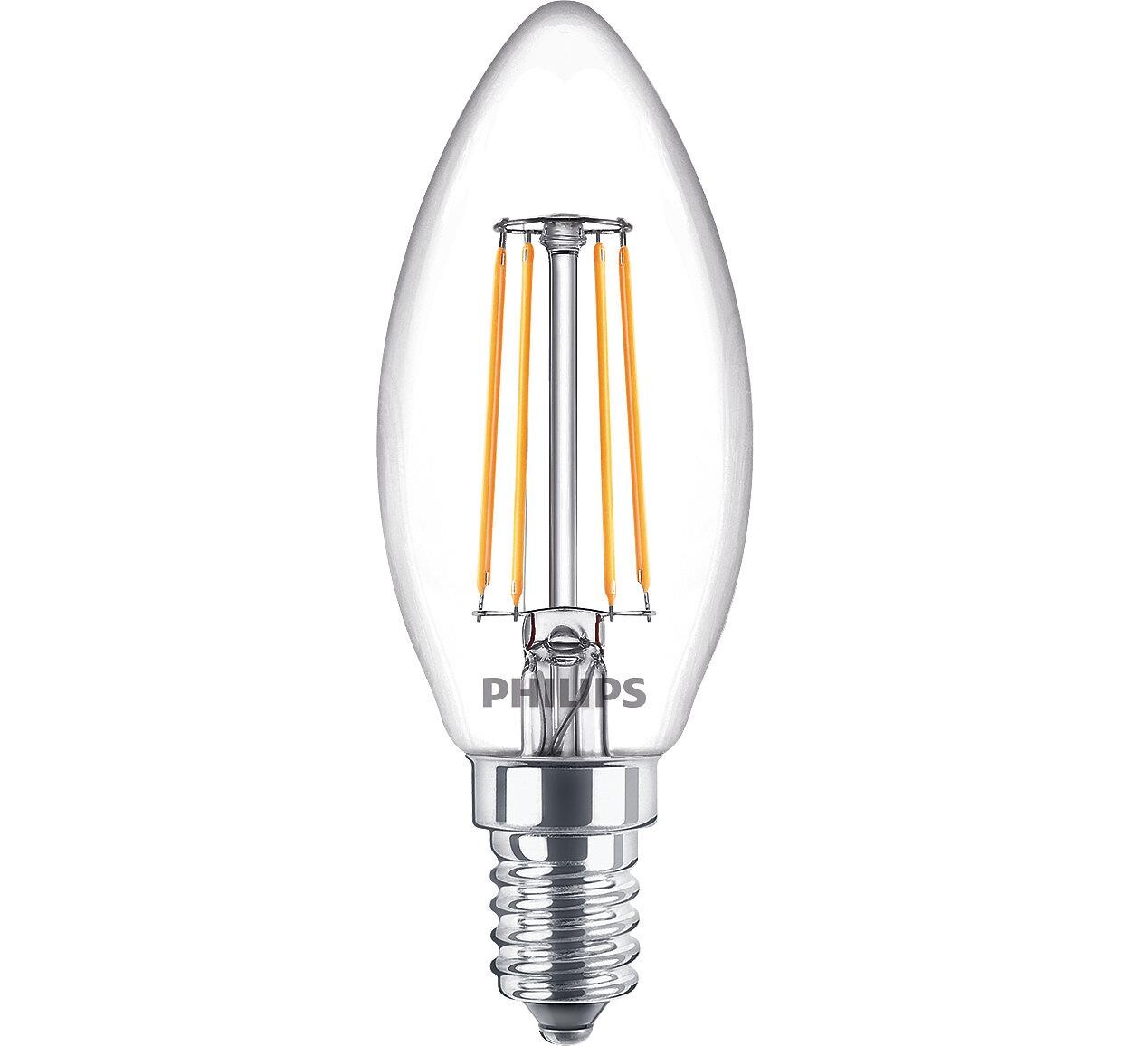 PhilipsPhilips – Päronlampa LED 4,3W Glas Kron (470lm) E14