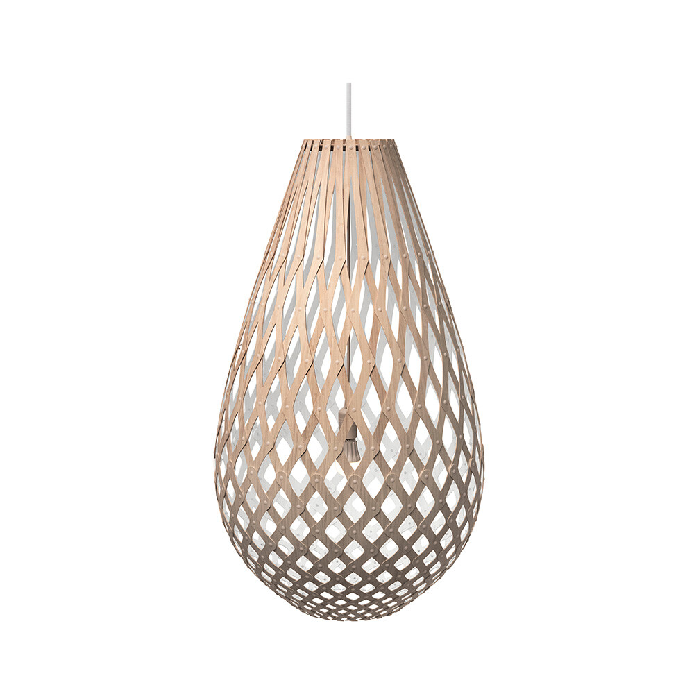 David Trubridge – Koura Taklampa H120 1 Sida Vit