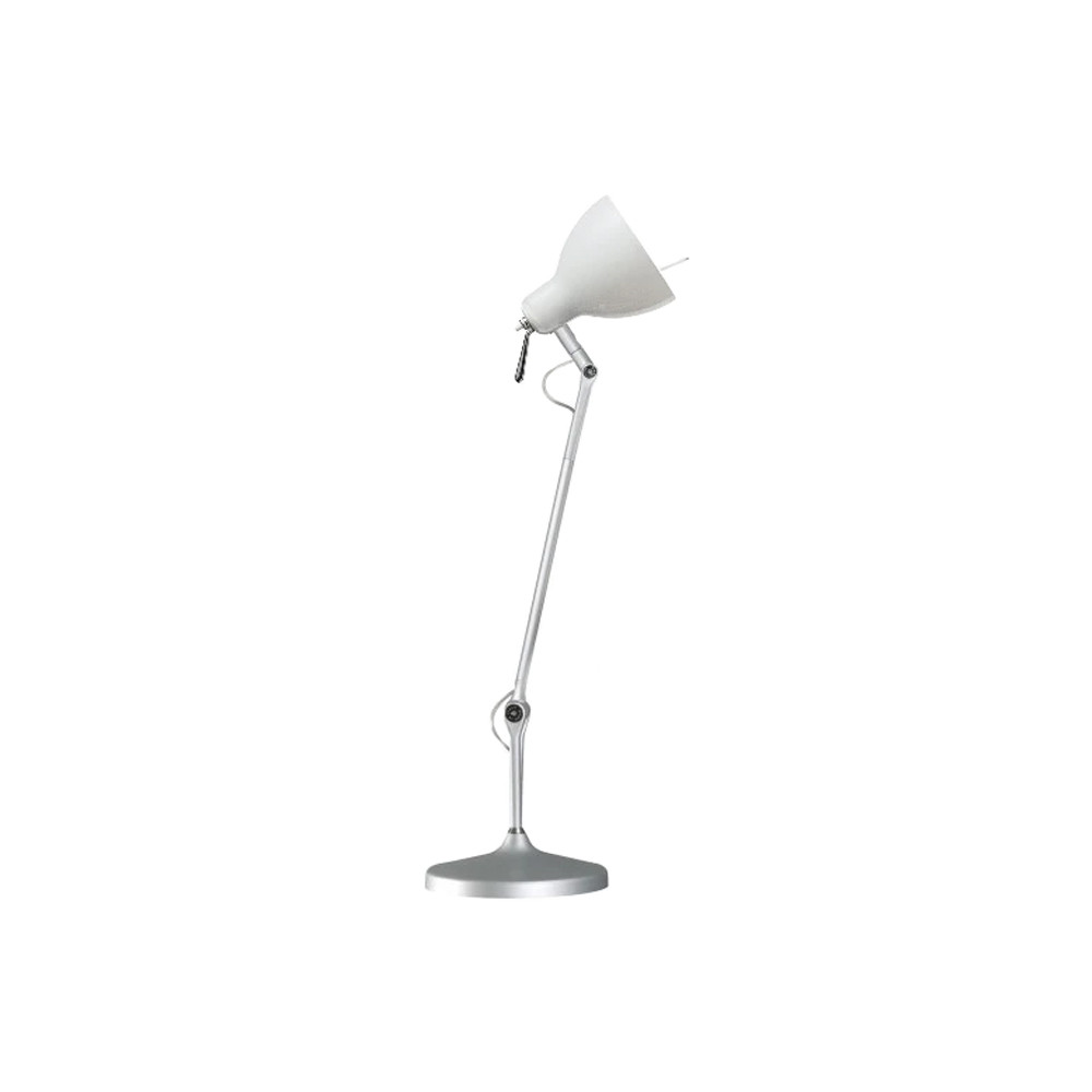 Luxy T1 Bordlampe Alu/Blank Hvid Skærm - Rotaliana