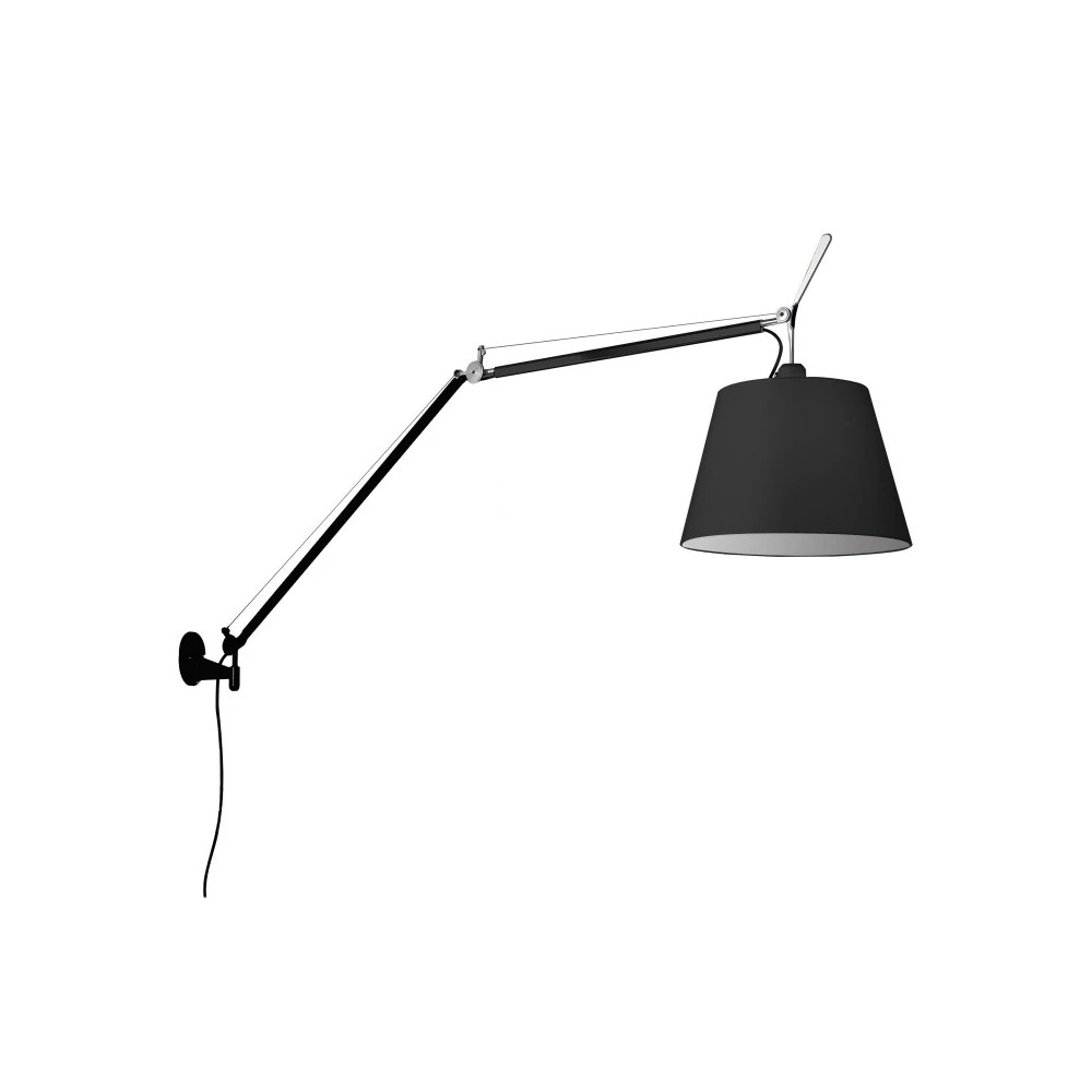 Artemide Tolomeo Mega Væglampe Sort (Ø 420mm Med afbryder)