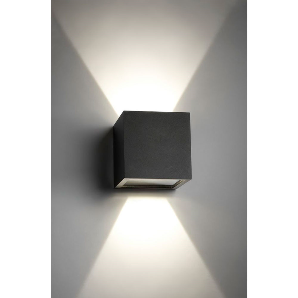 Cube Led Udendørs Væglampe Up/Down Sort Light-Point