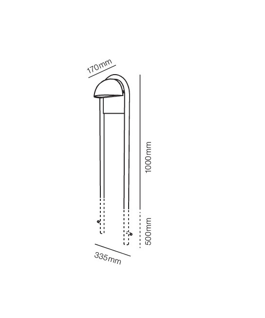 Light Point – Rørhat Stativ 1000mm Svart