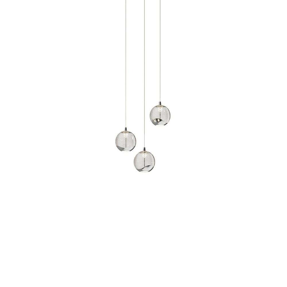 Hayley 3 Pendel Clear/Chrome - Lucande Klar Krom